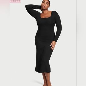 VICTORIA SECRET RIBBED MODAL LONG SLEEVE SLIP DRESS SIZE MEDIUM